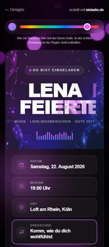 Aktuelle mobile Vorschau: Geburtstagsparty