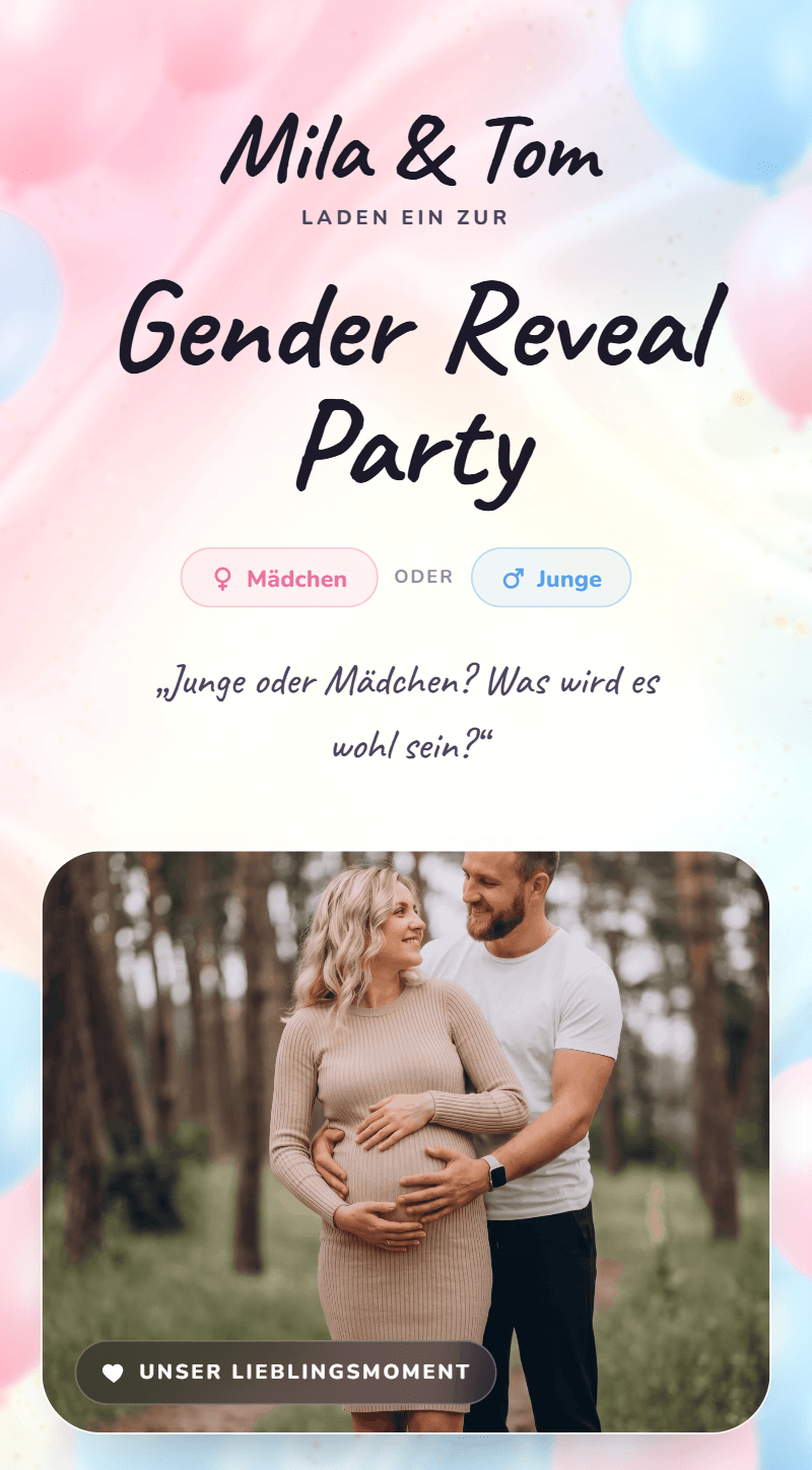 Gender Reveal Design Der Klassiker