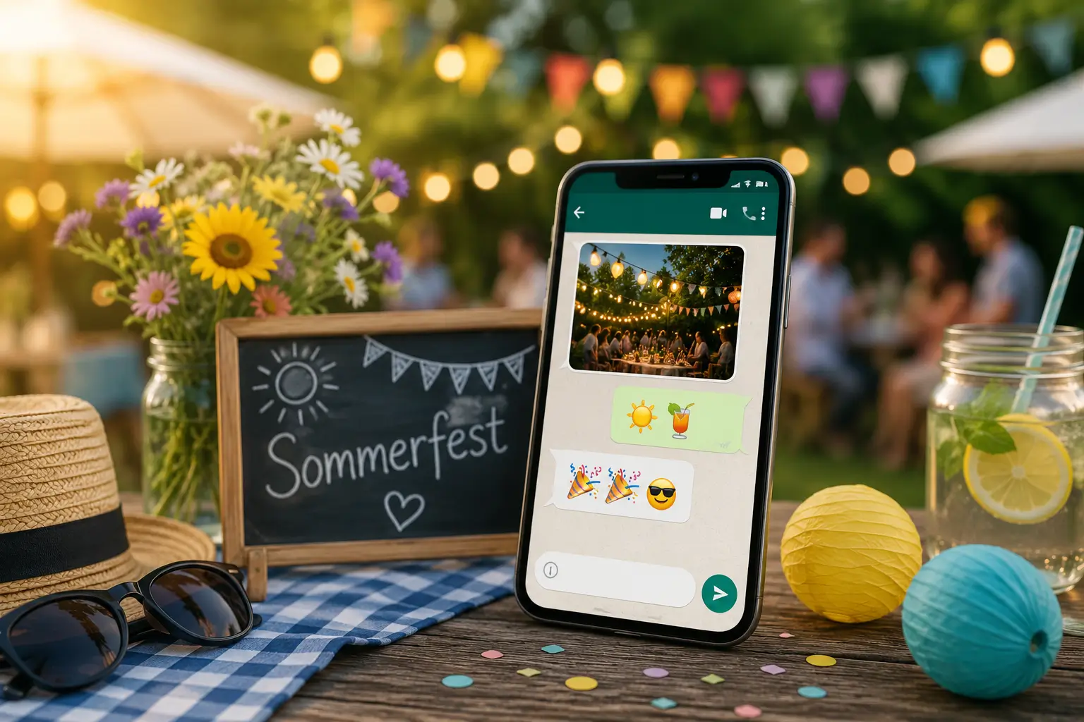 Einladung zum Sommerfest: 32 Texte für WhatsApp